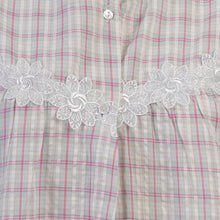 Load image into Gallery viewer, Ladies Seersucker Sleeveless Floral Lace Nightie S - XL (Blue or Pink)