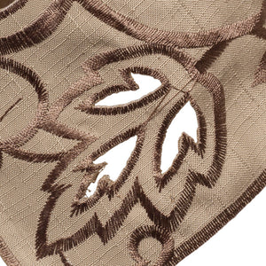 Lara Embroidered Leaf & Cut Out Design Tablecloth (Taupe)