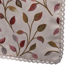 Load image into Gallery viewer, Jacquard Leaf Pattern Arm Caps or Chair Back with Lace Trim (Beige)