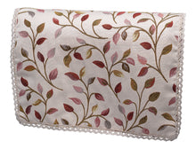 Load image into Gallery viewer, Jacquard Leaf Arm Caps &amp; Chair Back Set with Lace Trim (Beige)