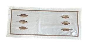 Brown Leaf Design Table Runner 13” x 31”
