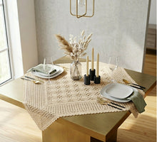 Load image into Gallery viewer, Crochet Lace Tablecloth 91cm x 91cm 100% Cotton Traditional Table Topper (White or Natural)