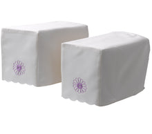 Load image into Gallery viewer, Embroidered Lilac Daisy Floral Square Pair of Armcaps