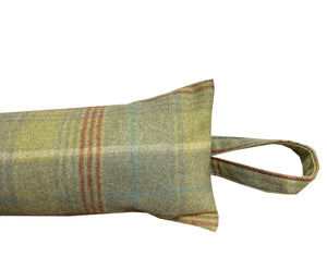 Green Blue & Red Check Wool 3ft Draught Excluder