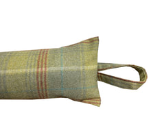 Load image into Gallery viewer, Green Blue &amp; Red Check Wool 3ft Draught Excluder