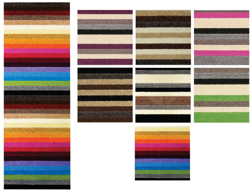 Linea Striped Machine Washable Rug or Runner 2 Colours