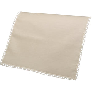 Linen Mix Arm Caps Chairback or Settee Back with Lace Trim