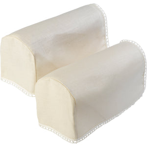 Linen Mix Arm Caps Chairback or Settee Back with Lace Trim