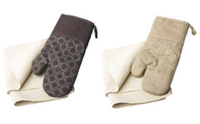 Load image into Gallery viewer, 100% Cotton Oven Cloth &amp; Magnetic Silicone Oven Glove Set (Various Colours)