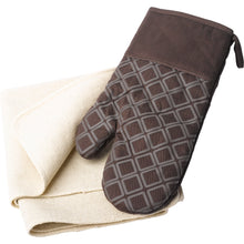 Load image into Gallery viewer, 100% Cotton Oven Cloth &amp; Magnetic Silicone Oven Glove Set (Various Colours)