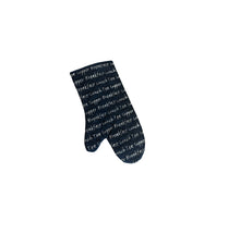 Load image into Gallery viewer, Mealtime Script Quilted Cotton Gauntlet, Pair of Gauntlets or Double Oven Glove