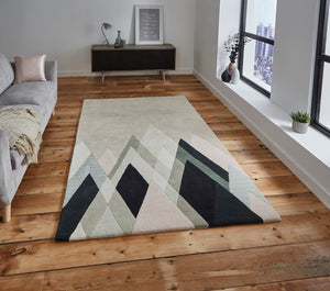 Michelle Collins 100% Wool Geometric Abstract Designer Rugs (Various Designs)