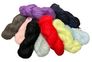 Knitglobal Brushed Mohair & Nylon DK Hank 100g (Various Shades)