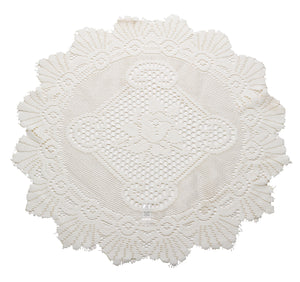 Pair of Floral Monica Lace Large Doilies (20" Round)