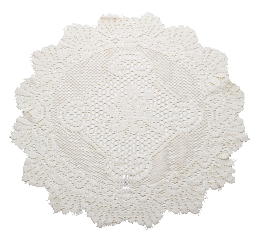 Pair of Floral Monica Lace Large Doilies (20