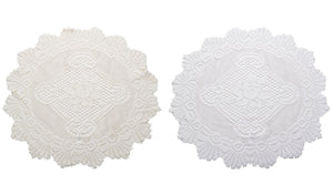 Pair of Floral Monica Lace Large Doilies (20" Round)