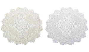 Pair of Floral Monica Lace Large Doilies (20" Round)