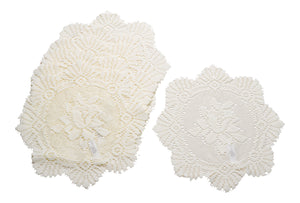 Pack of 6 Floral Monica Lace Round Doilies (8" or 12")