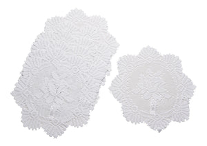 Pack of 6 Floral Monica Lace Round Doilies (8" or 12")