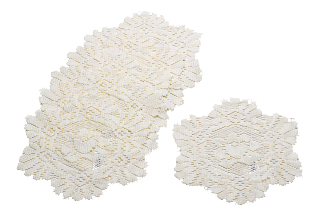 Pack of 6 Floral Monica Lace Round Doilies (8