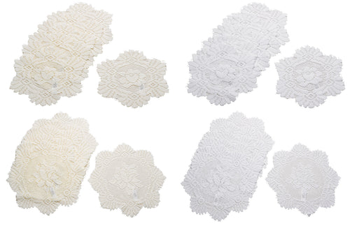 Pack of 6 Floral Monica Lace Round Doilies (8