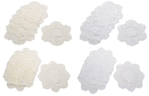Pack of 6 Floral Monica Lace Round Doilies (8" or 12")