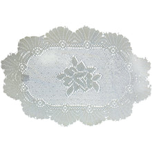 Load image into Gallery viewer, Monica Lace Runner/Tray Cloth - 12 x 18 Oval (Cream or White)