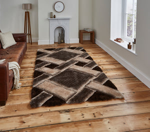 Noble House 3D Tiled Hand Tufted Shaggy Rug (Various Colours)