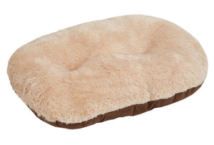 Gor Pets Suede & Faux Fur Nordic Oval Cushion (Brown or Grey)