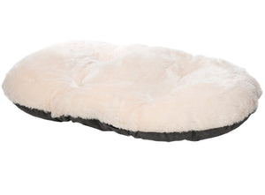 Gor Pets Suede & Faux Fur Nordic Oval Cushion (Brown or Grey)