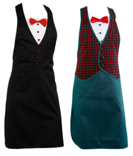 Load image into Gallery viewer, Novelty Tuxedo Apron (Tartan or Black &amp; White)