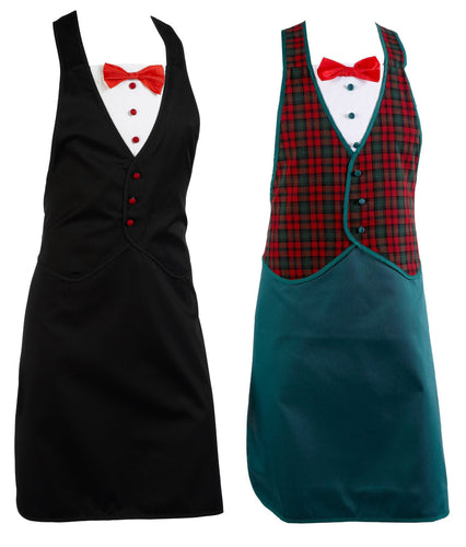 Novelty Tuxedo Apron (Tartan or Black & White)