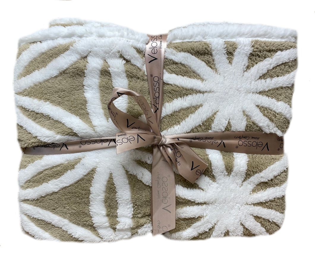 Velosso Tufted Soft & Cosy Sherpa Fleece Orbit Throw 150cm x 200cm (4 Colours)