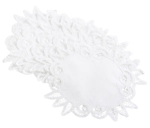 Pack of Handmade Batten Lace Doilies - White (6" or 8")