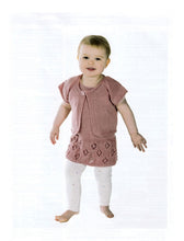 Load image into Gallery viewer, UKHKA 258 Double Knitting Pattern - Cardigans Dress &amp; Hat Set