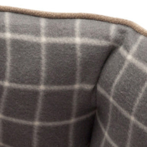 Petface Grey Check & Bamboo Oval Bed (Various Sizes)