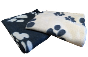Paw Print Fleece Pet Comforter Blanket - 70cm x 100cm (2 Colours)