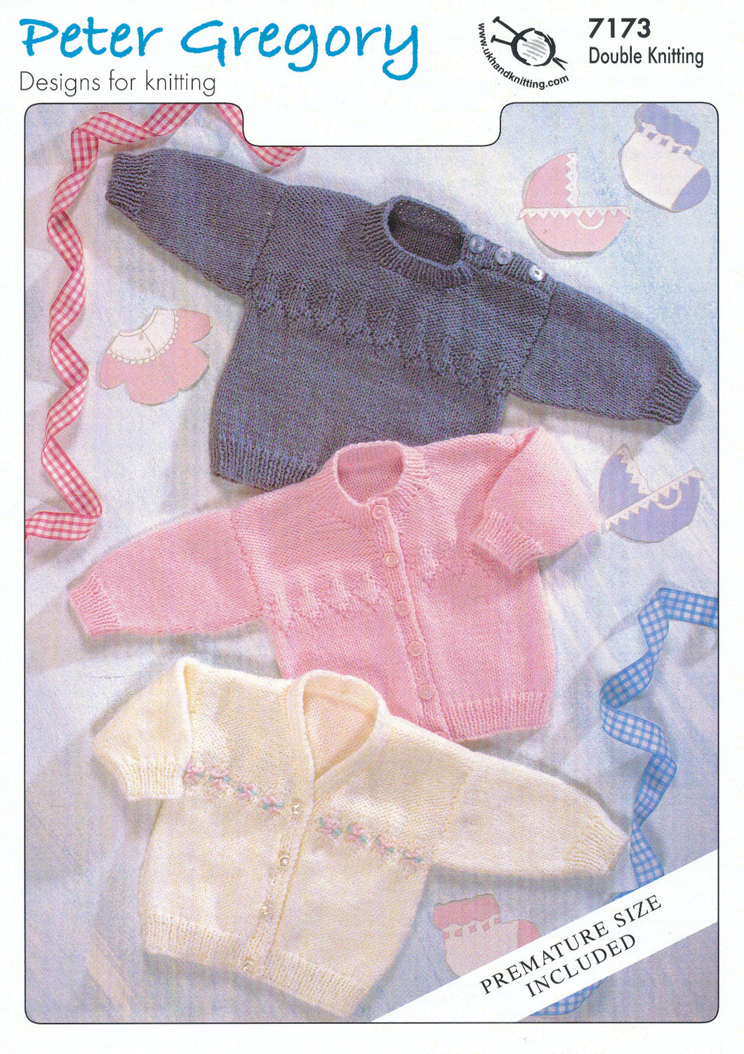 Peter Gregory Double Knitting Pattern - Sweater and Cardigans (7173)