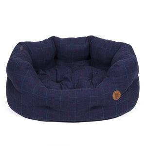 Petface Midnight Tweed Oval Bed with Faux Fur Cushion (Various Sizes)