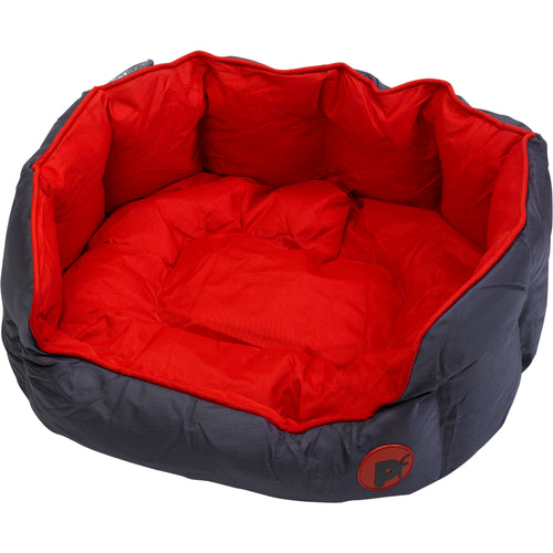 Petface Waterproof Oxford Dog / Puppy Oval Bed (Red)