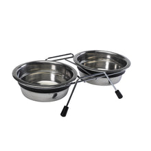 Load image into Gallery viewer, Stainless Steel Double DinerRaised Feeding Dishes