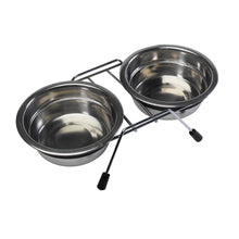 Load image into Gallery viewer, Stainless Steel Double DinerRaised Feeding Dishes