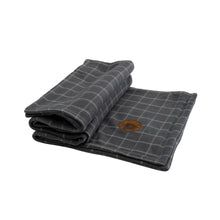 Load image into Gallery viewer, Window Pane Check Soft Fleece Dog / Puppy Comforter Blanket (Grey or Red)