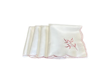 Load image into Gallery viewer, Embroidered Sprig Design Table Napkins 18" x 18" (4 Colours)