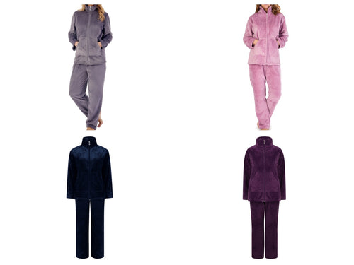 Slenderella Pyjamas - Bed Jacket & Lounge Pants Set (4 Colours)
