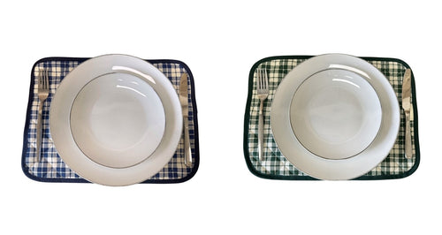 Tartan Check Placemats Green or Blue (38cm x 28cm)