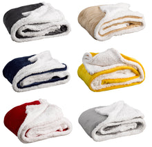 Load image into Gallery viewer, Plain Sherpa Flannel Fleece Throw - 50" x 60" (6 Colours)