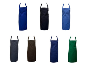 Plain Full Bib Apron No Pocket 34” x 27” (7 Colours)
