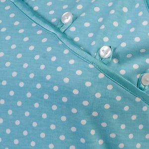 Ladies Combed Cotton Polka Dot Chemise S - XL (Aqua or Pink)