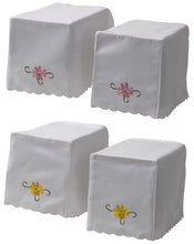 Load image into Gallery viewer, Satin Feel Embroidered Flower Square Arm Caps (Pink or Yellow)